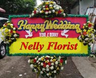 bunga papan wedding