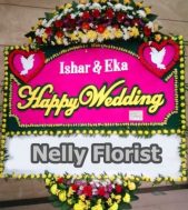 bunga papan happy wedding WE-009